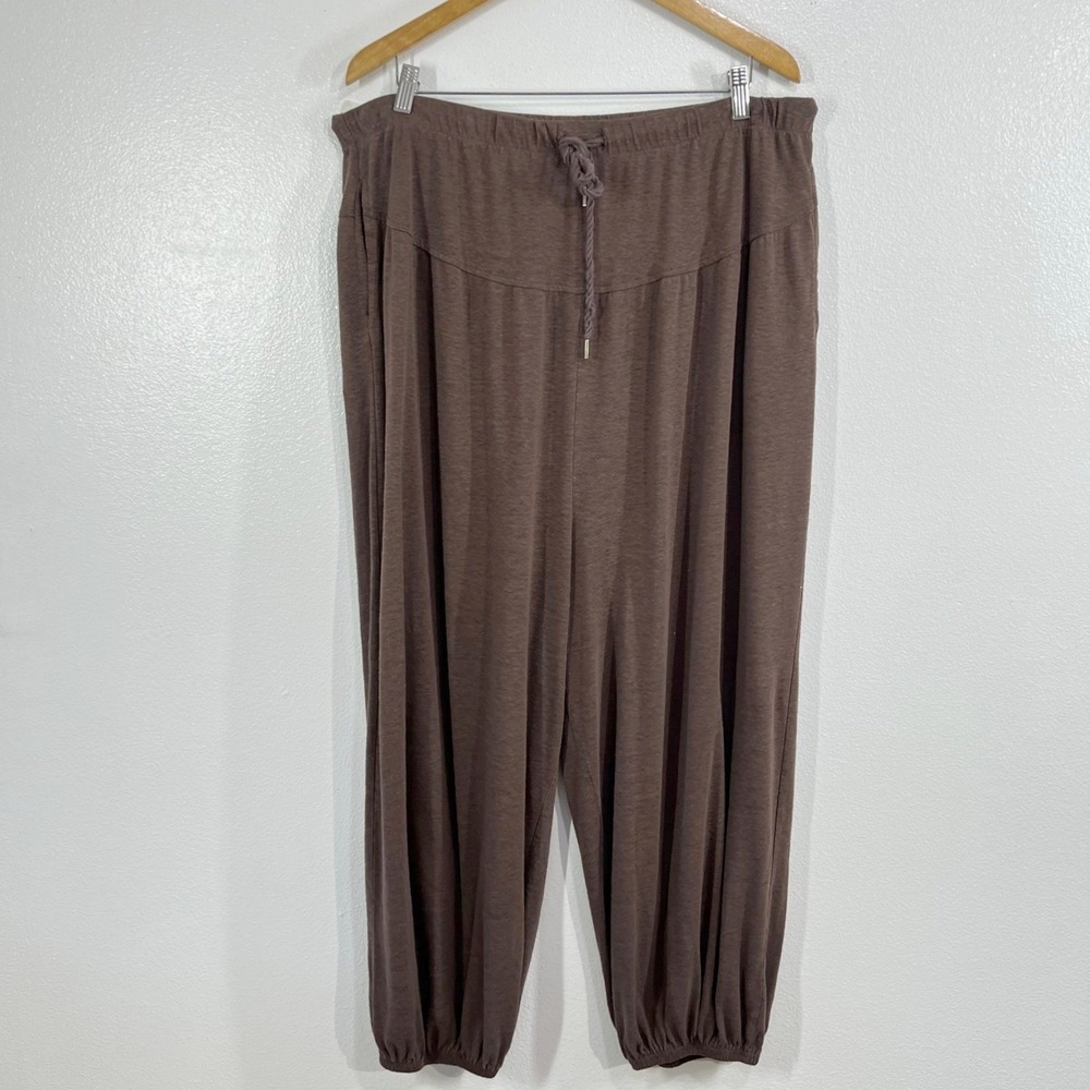 Aerie Women's XXL Brown Heathered Slouchy Harem Jogger Lounge Pants Lagenlook - Picture 2 of 10